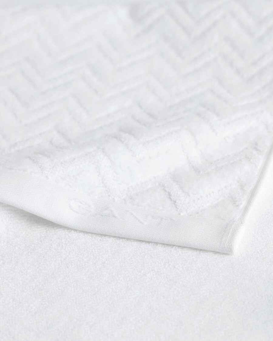 prosop jacquard cu model herringbone 50x70 - alb