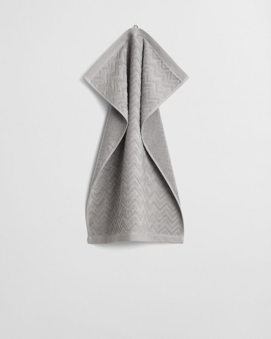 prosop jacquard cu model herringbone 50x70 - gri beton