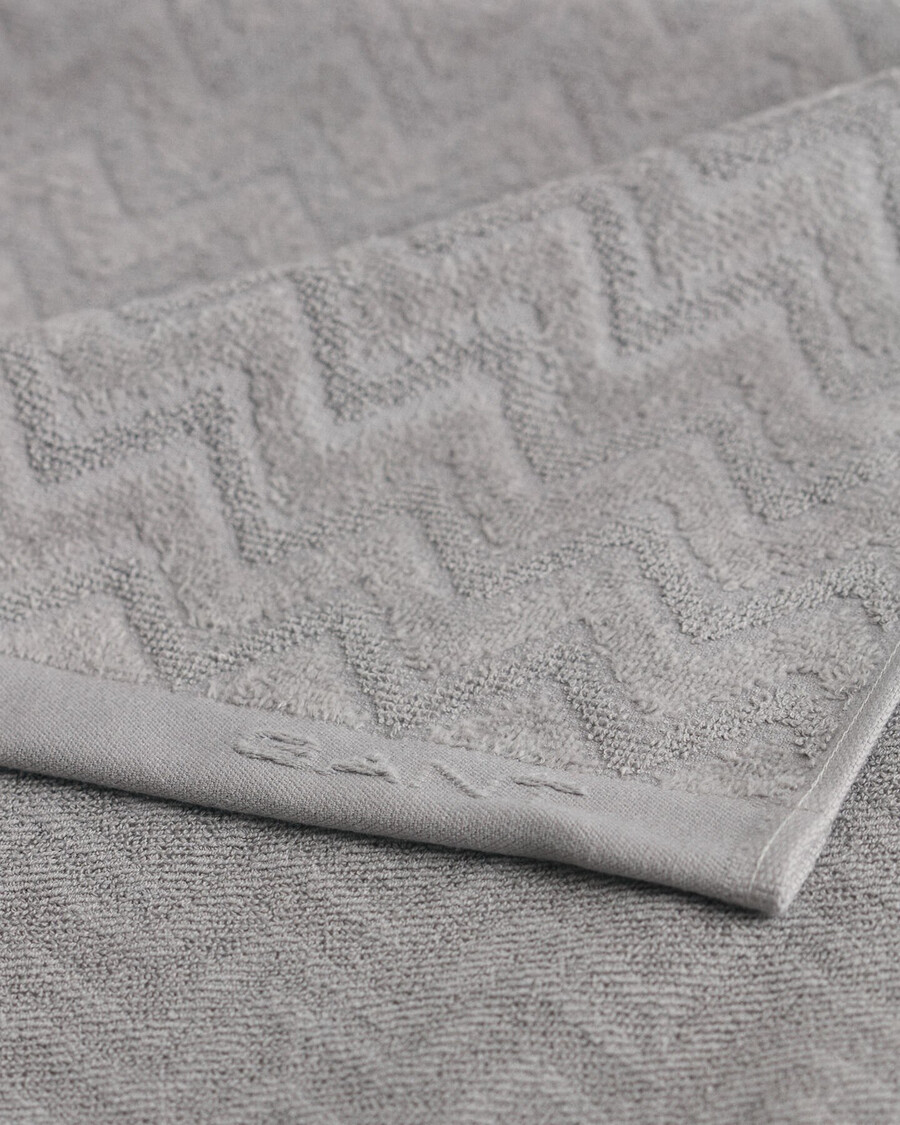 prosop jacquard cu model herringbone 50x70 - gri beton
