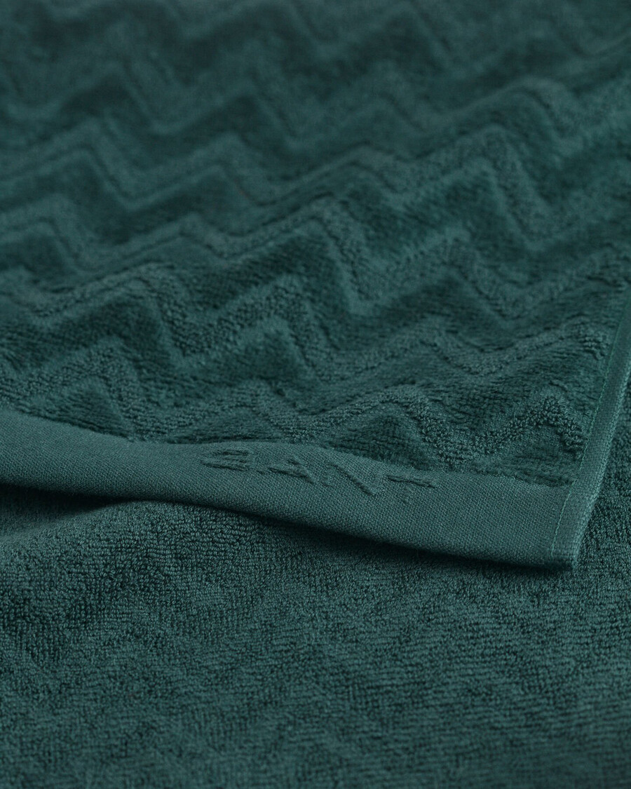 prosop jacquard cu model herringbone 50x70 - verde tartan