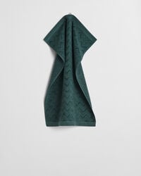 prosop jacquard cu model herringbone 50x70 - verde tartan