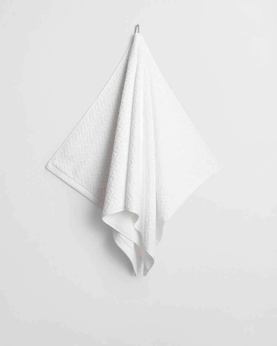 prosop jacquard cu model herringbone 70x140 - alb