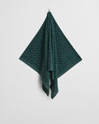prosop jacquard cu model herringbone 70x140 - verde tartan
