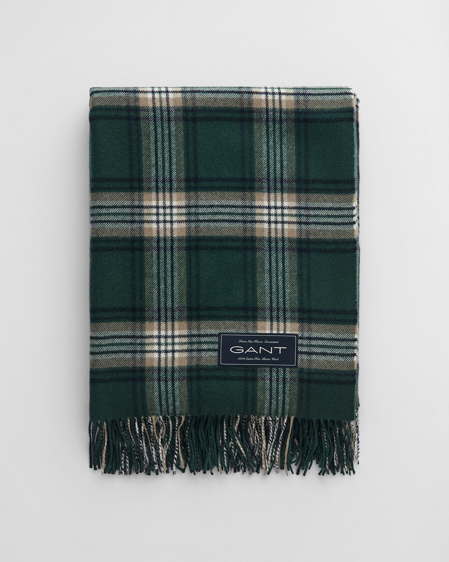 pătură din lână merinos extrafină - verde tartan