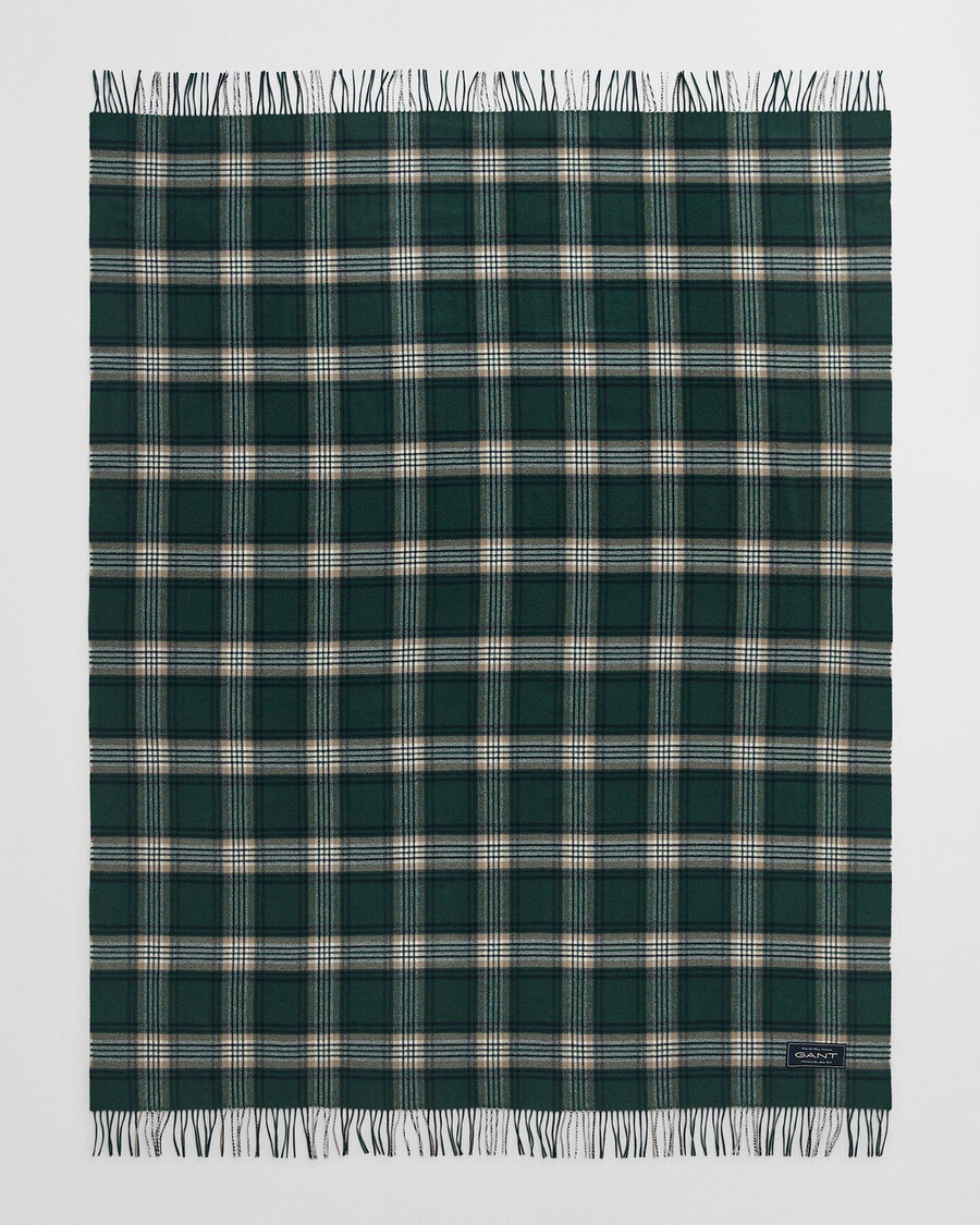 pătură din lână merinos extrafină - verde tartan