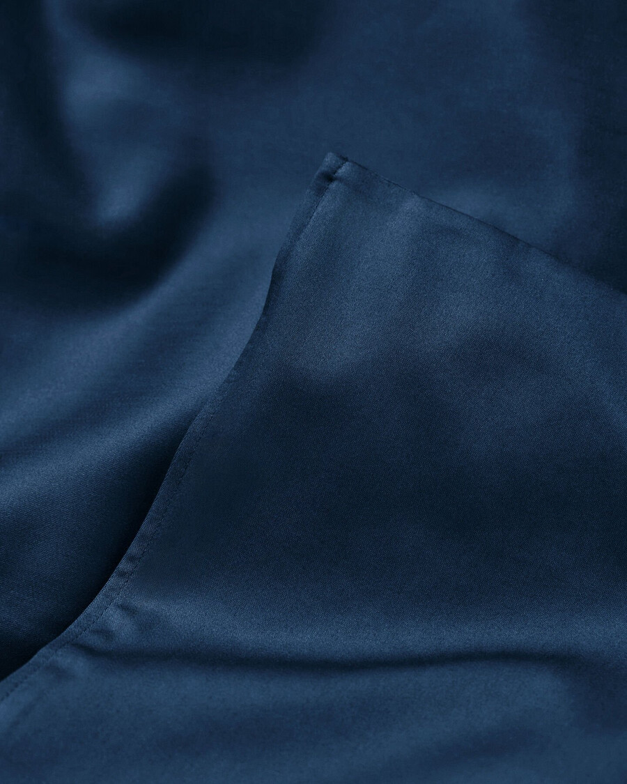 pilotă dublă din satin - bleumarin