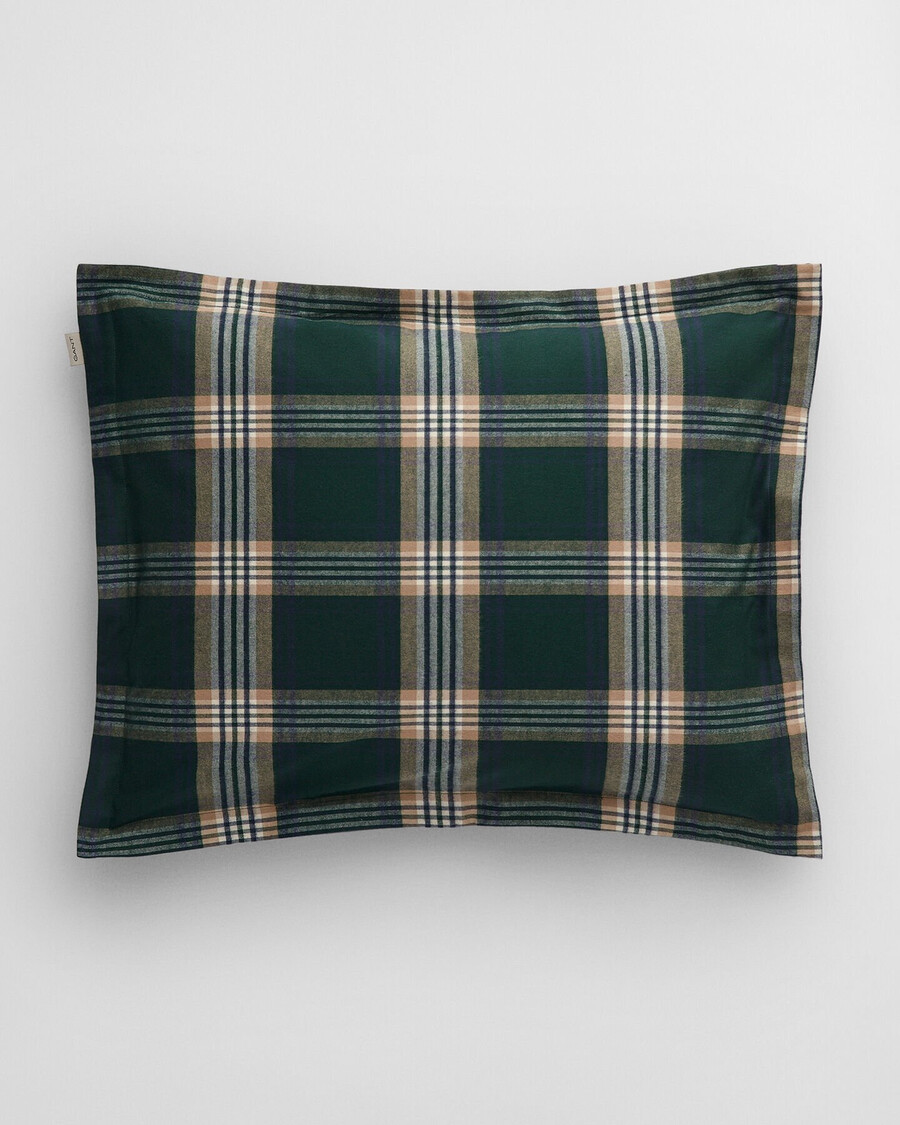 față de pernă din flanel de sărbători - verde tartan