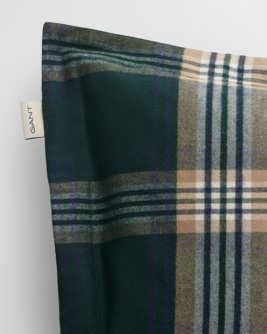 față de pernă din flanel de sărbători - verde tartan