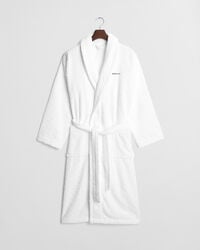 halat jacquard cu model herringbone - alb