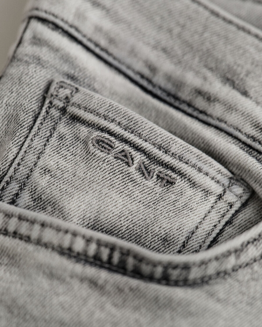 blugi bootcut pentru adolescente - gri uzați