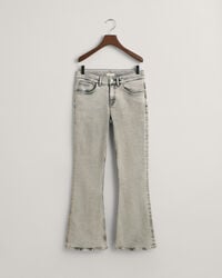 blugi bootcut pentru adolescente - gri uzați