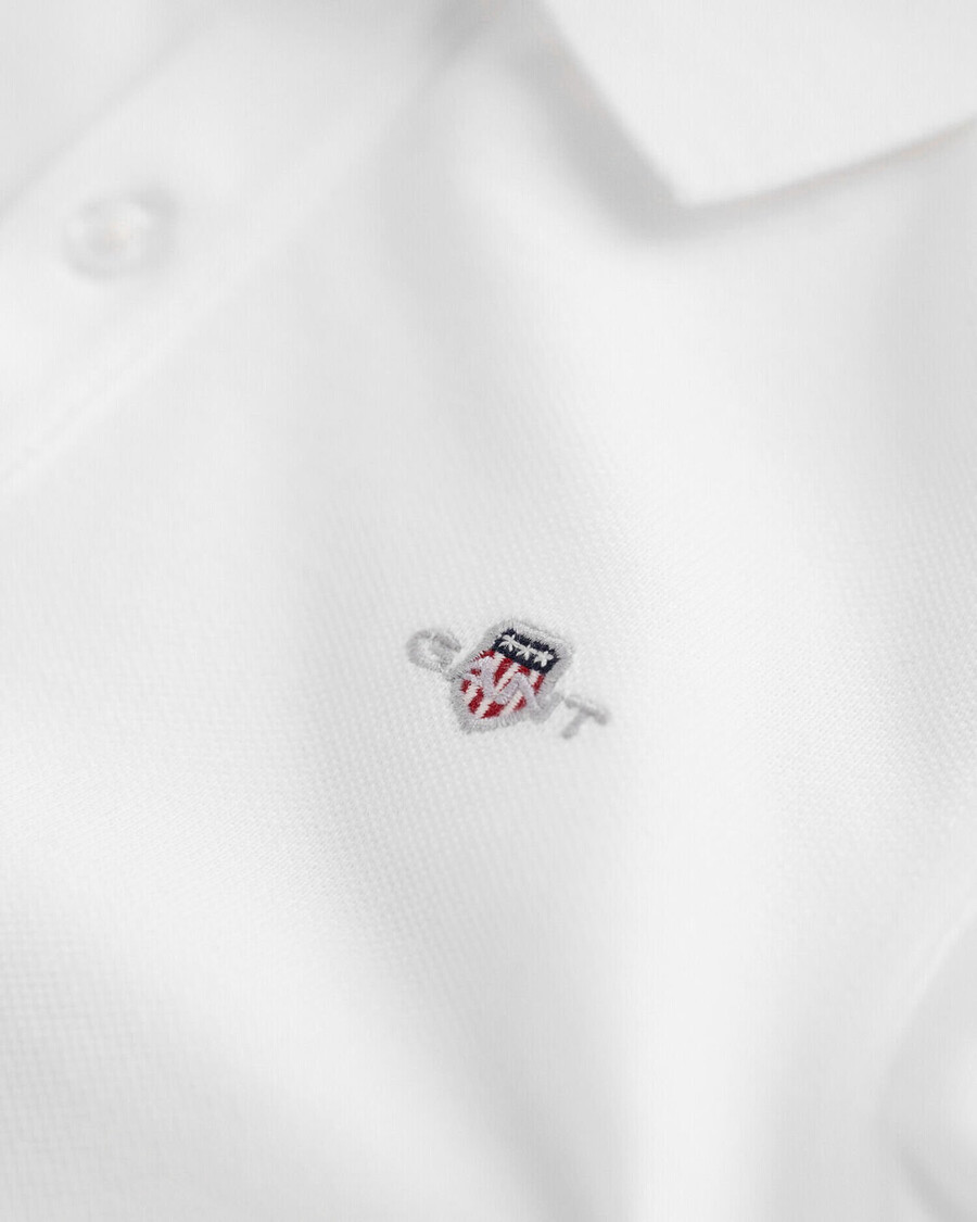tricou polo shield piqué pentru copii - alb