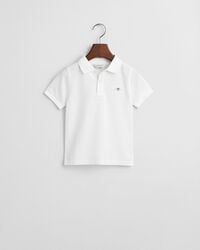 tricou polo shield piqué pentru copii - alb