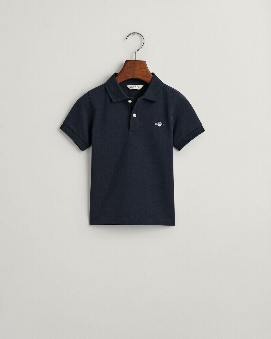 tricou polo shield piqué pentru copii - albastru seară