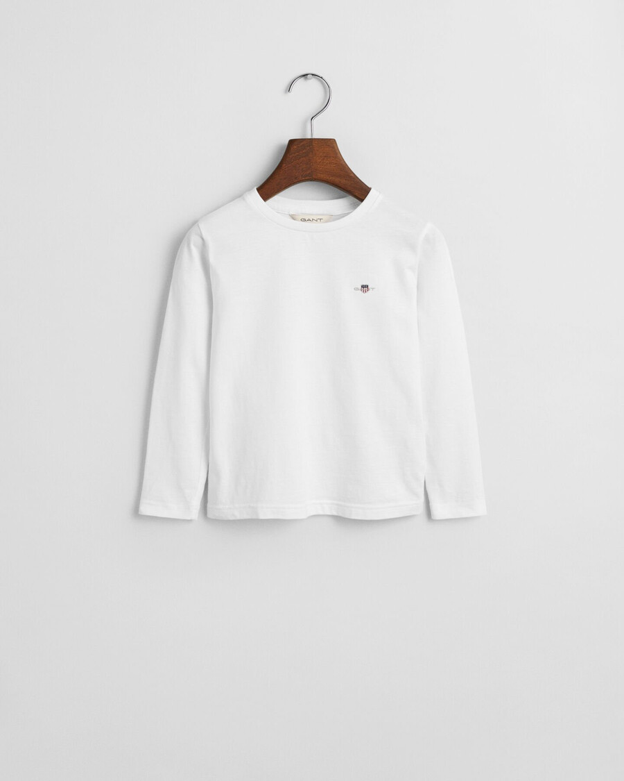 tricou cu mânecă lungă shield pentru copii - alb