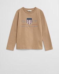 tricou cu mânecă lungă archive shield pentru copii - kaki închis