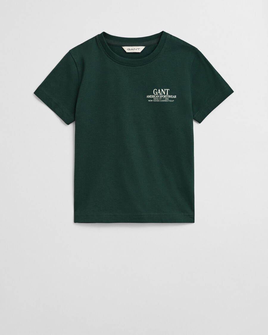 tricou grafic pentru copii - verde tartan