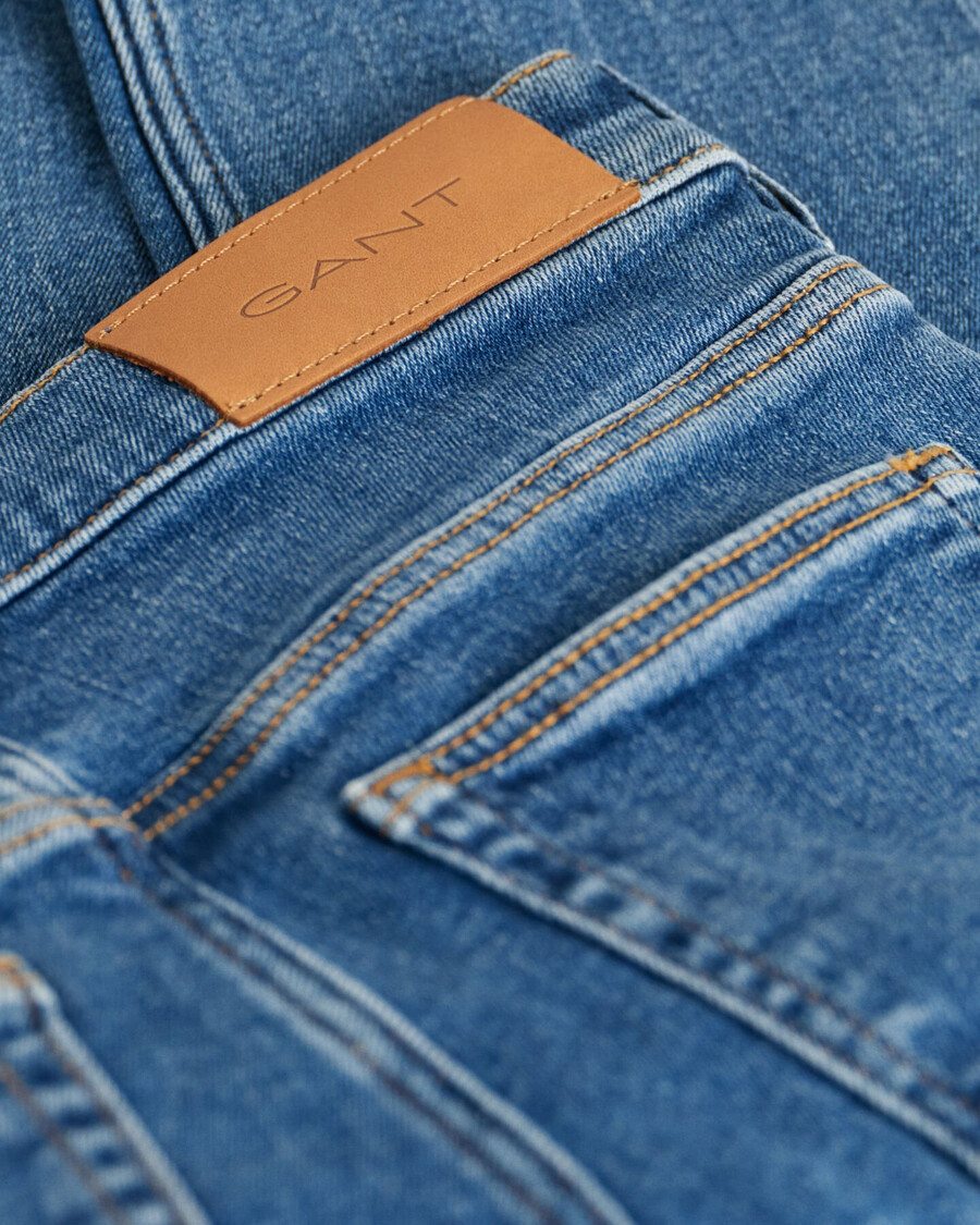 blugi slim fit pentru copii - albastru mediu