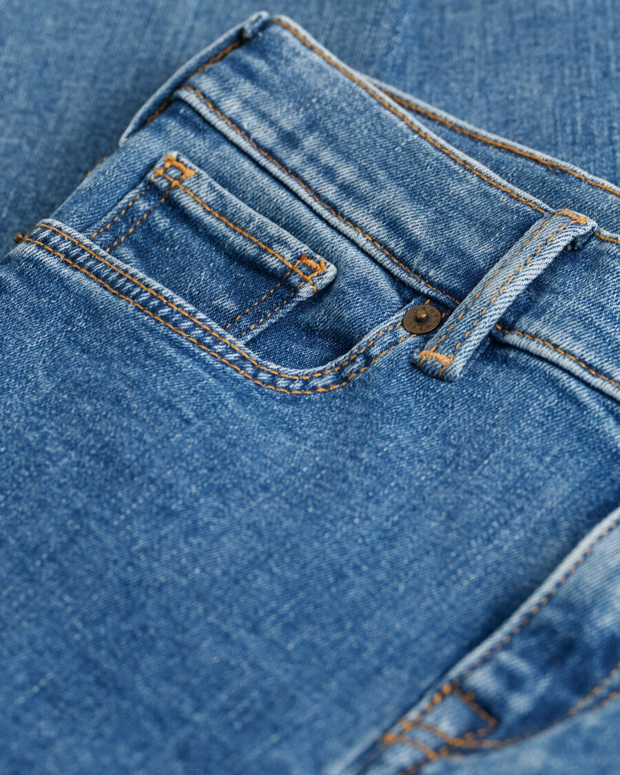 blugi slim fit pentru copii - albastru mediu