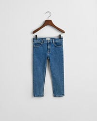 blugi slim fit pentru copii - albastru mediu