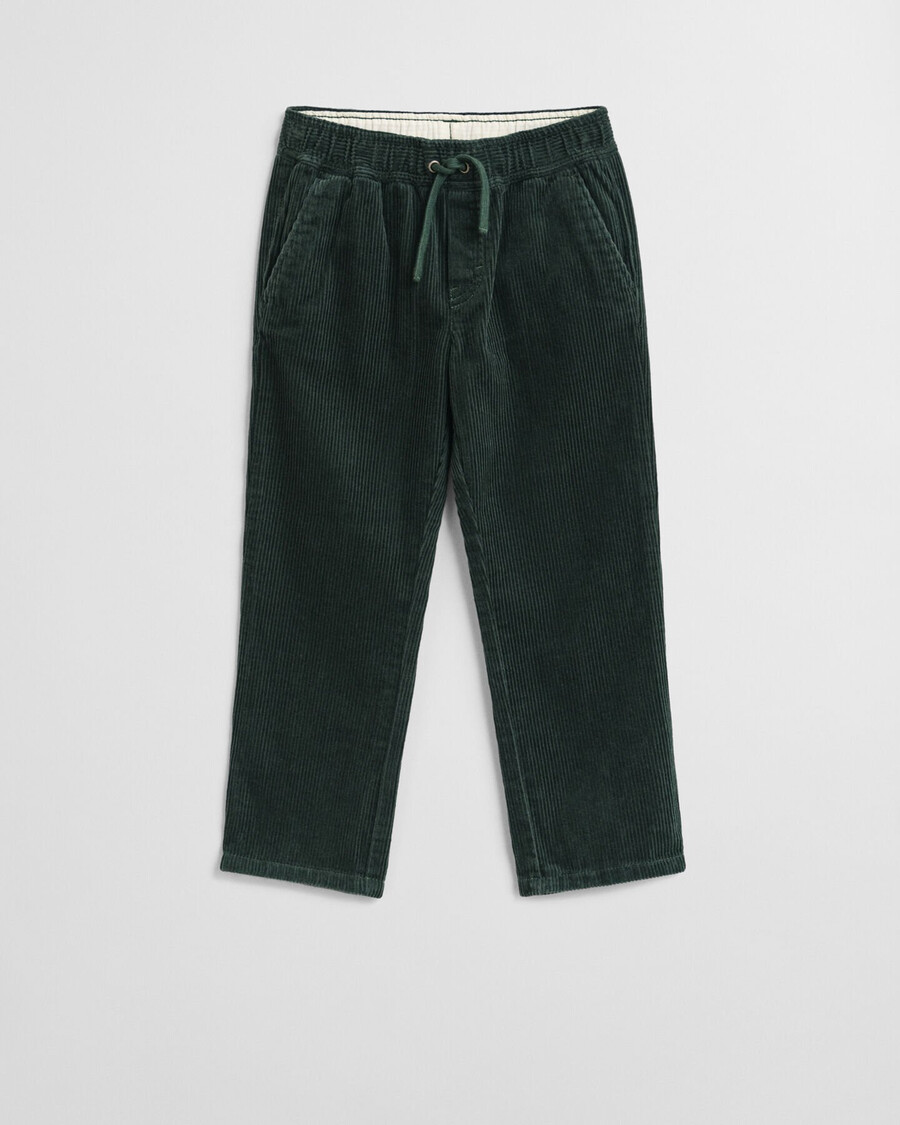 pantaloni pentru copii din velur - tartan verde