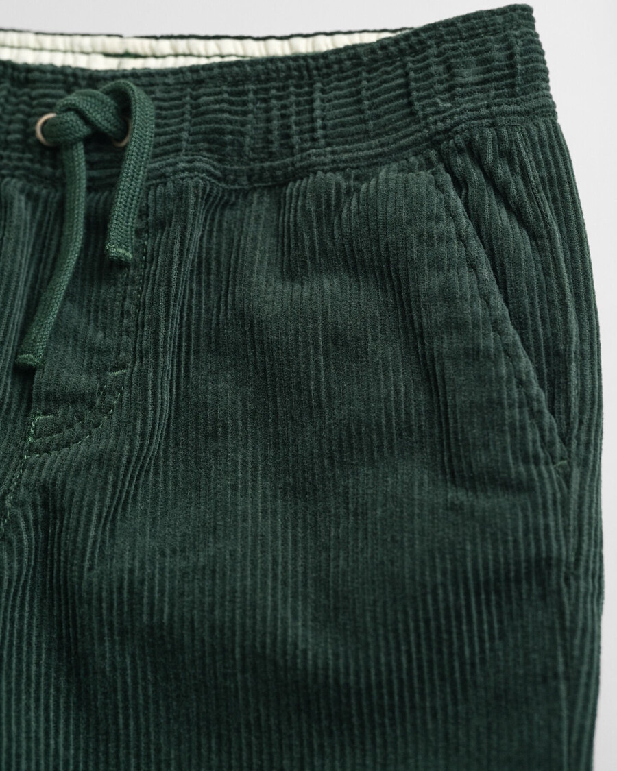 pantaloni pentru copii din velur - tartan verde