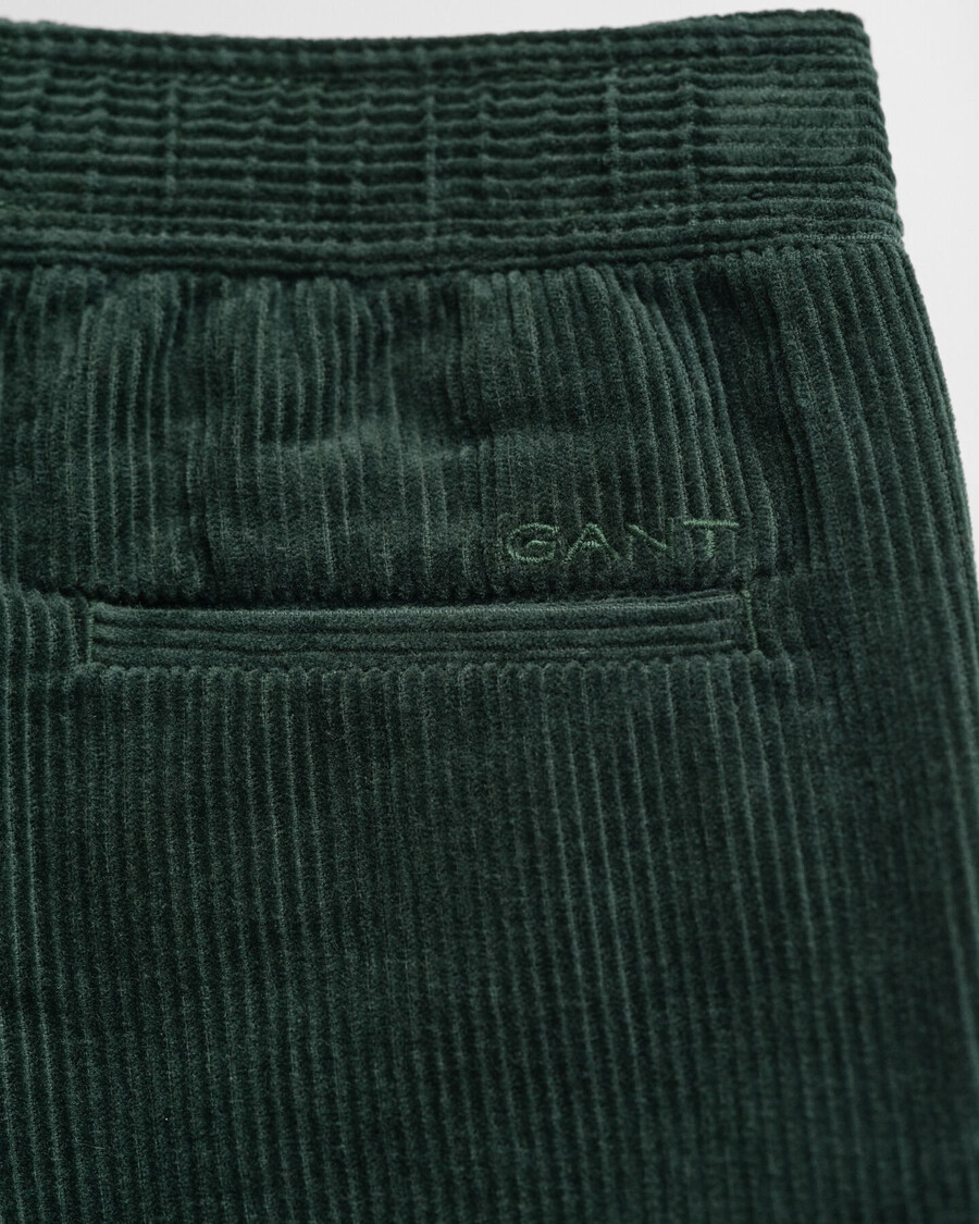 pantaloni pentru copii din velur - tartan verde