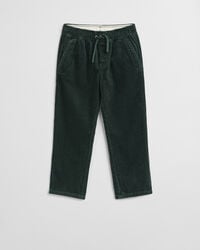 pantaloni pentru copii din velur - tartan verde