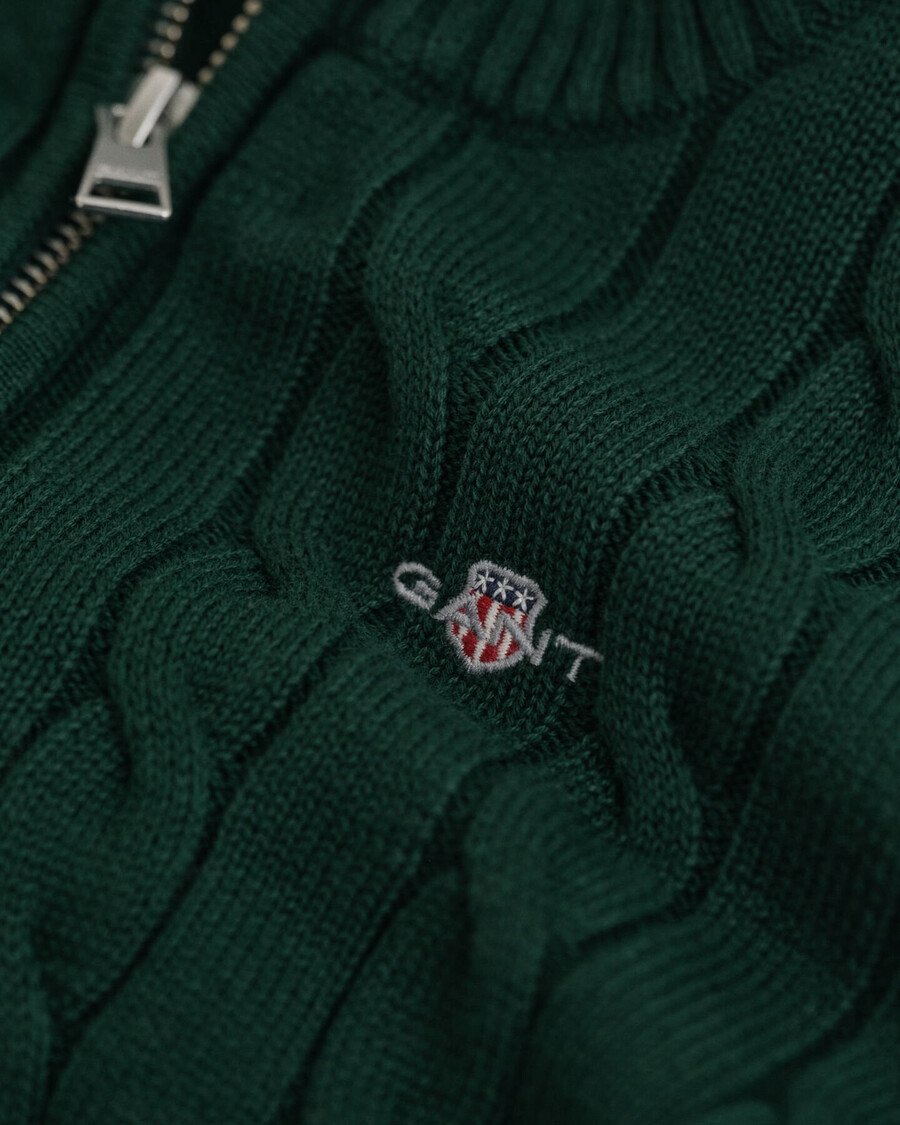 pulover cu fermoar pe jumătate din bumbac și împletitură pentru copii - verde tartan