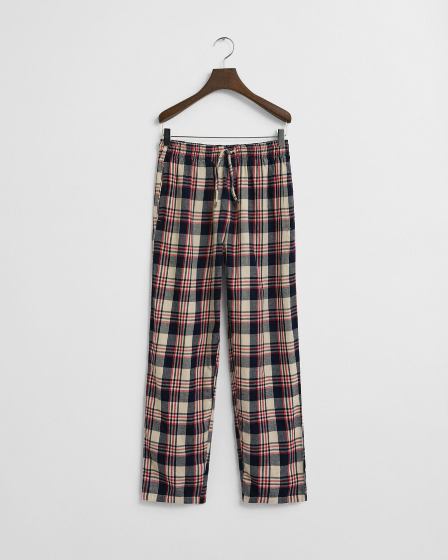 pantaloni de pijama din flanel cu carouri pentru adolescenți - roșu rubin