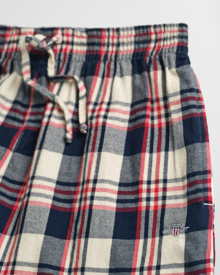 pantaloni de pijama din flanel cu carouri pentru adolescenți - roșu rubin