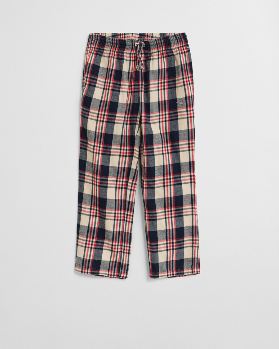 pantaloni de pijama din flanel în carouri pentru copii - roșu rubin