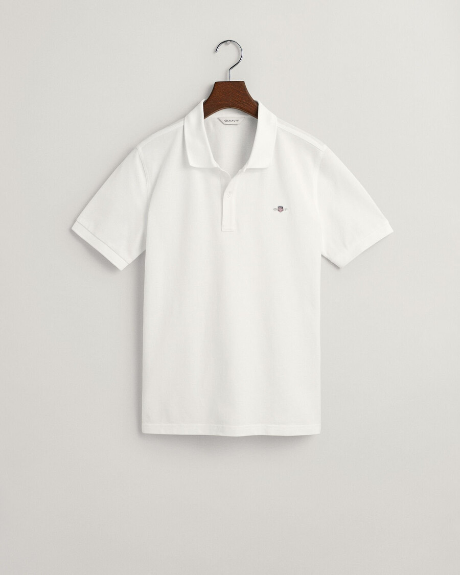 tricou polo teens shield piqué - alb