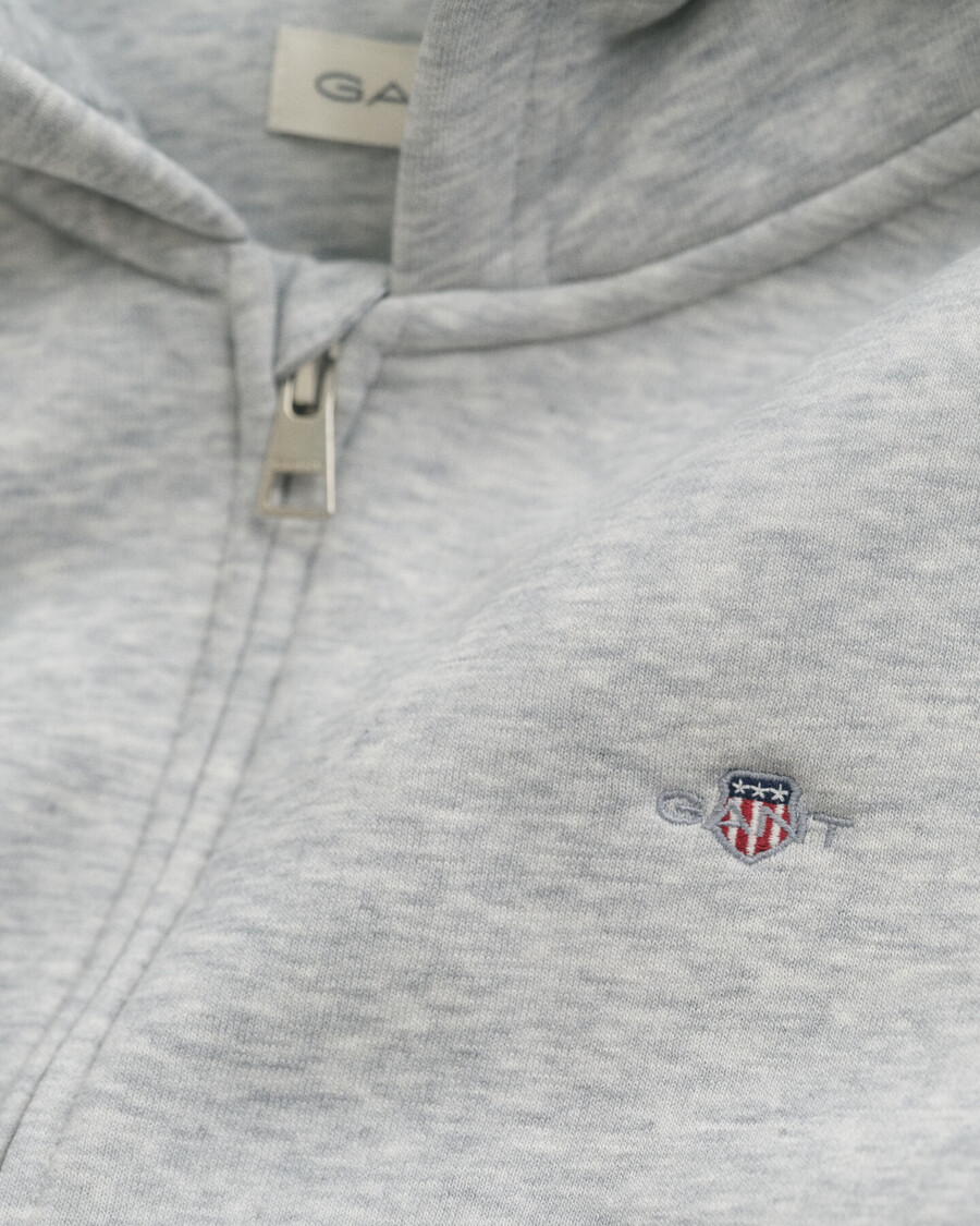 hanorac cu fermoar teens shield - gri deschis melanj