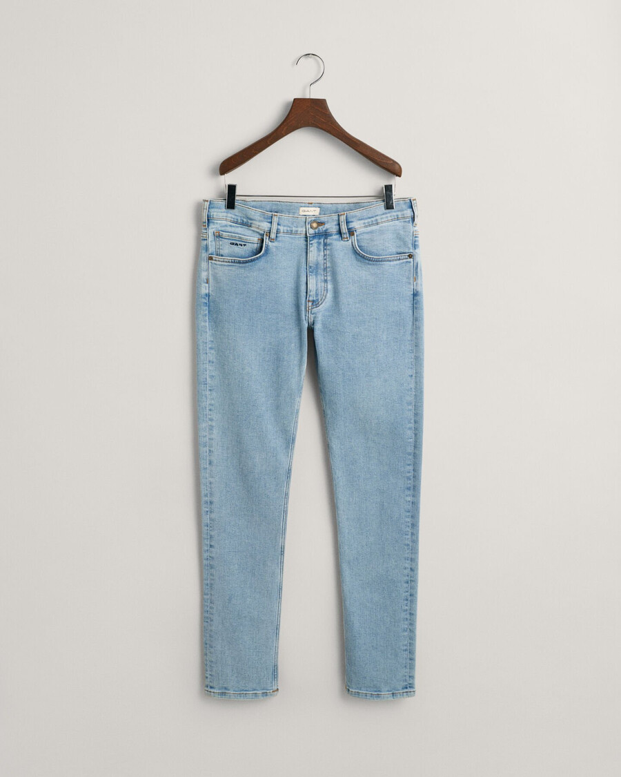 blugi slim fit pentru adolescenți - albastru deschis