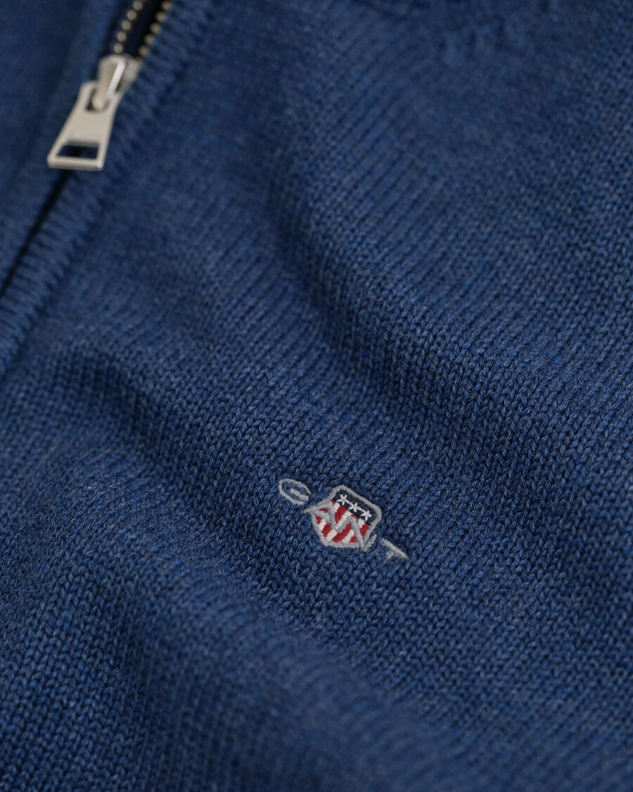 pulover casual din bumbac cu fermoar pe jumătate pentru adolescenți - dk jeansblue melange