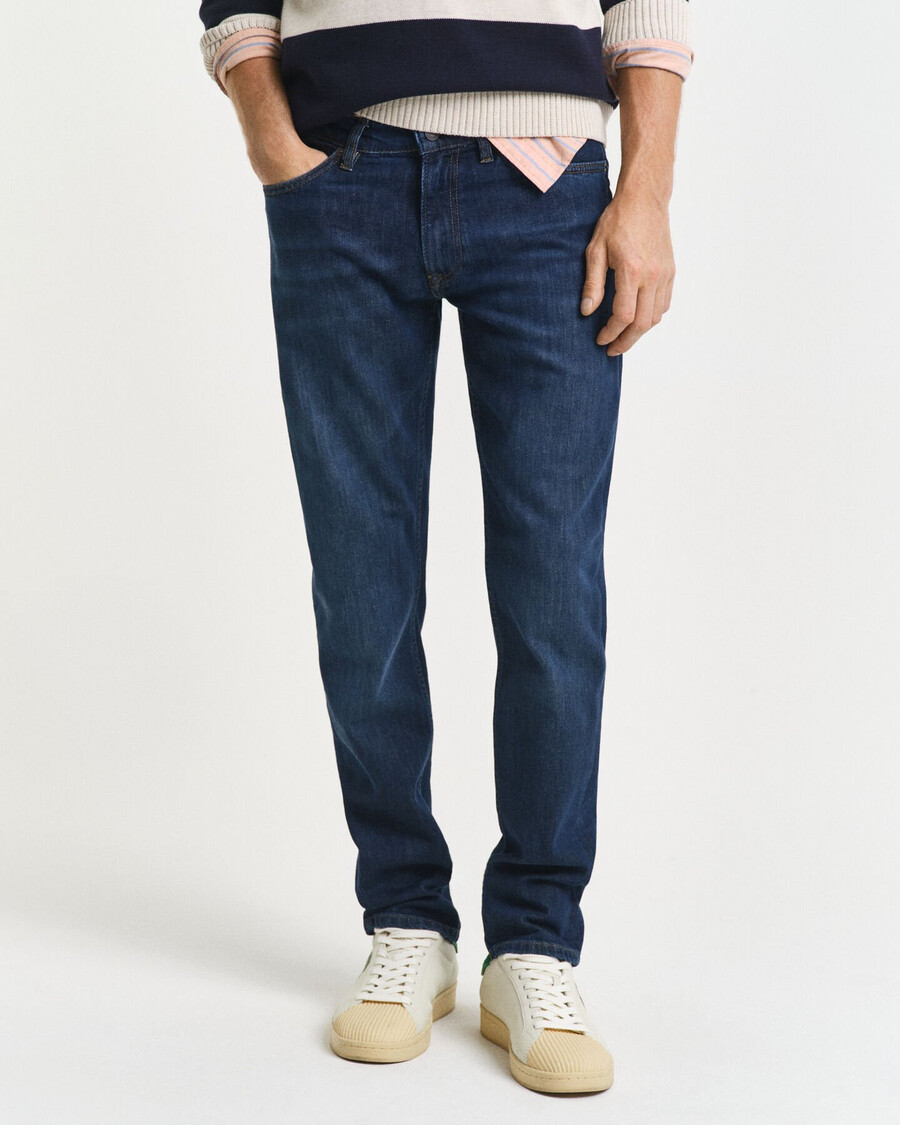 blugi slim fit - albastru Închis uzați