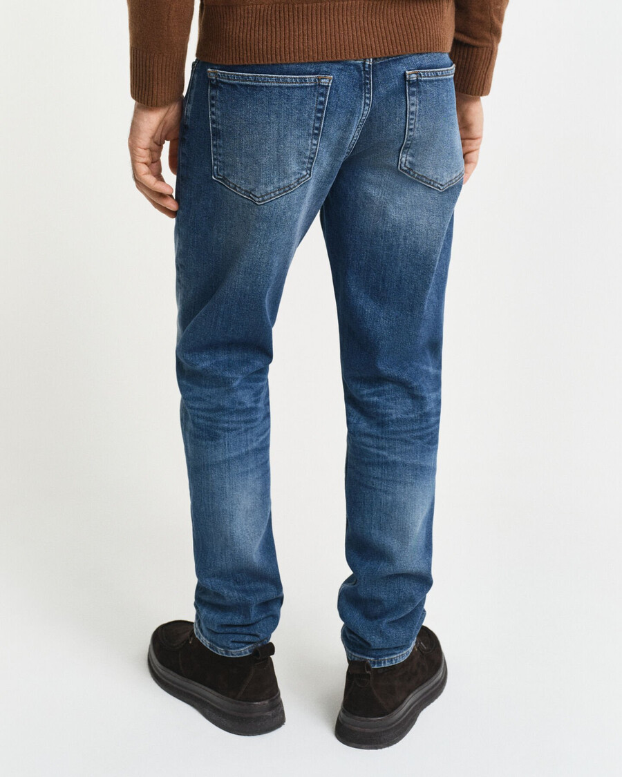 blugi slim fit - albastru mediu vintage