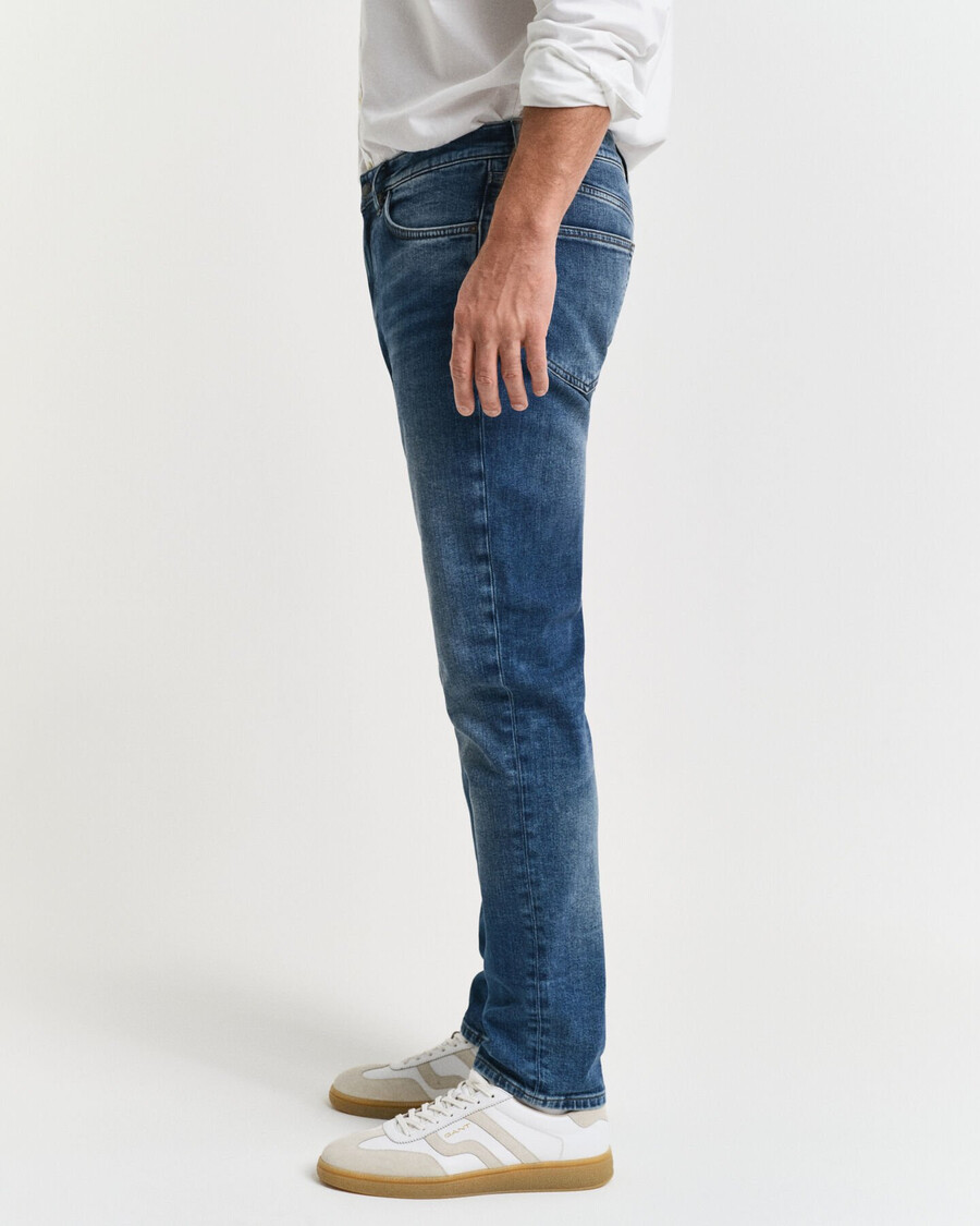 blugi slim fit - albastru mediu vintage