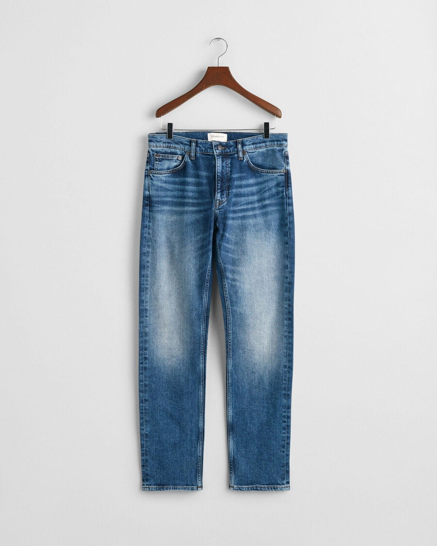 blugi slim fit - albastru mediu vintage