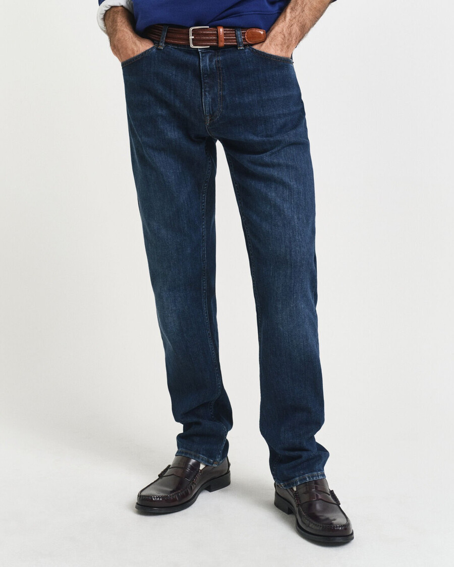 blugi regular fit - albastru Închis uzați