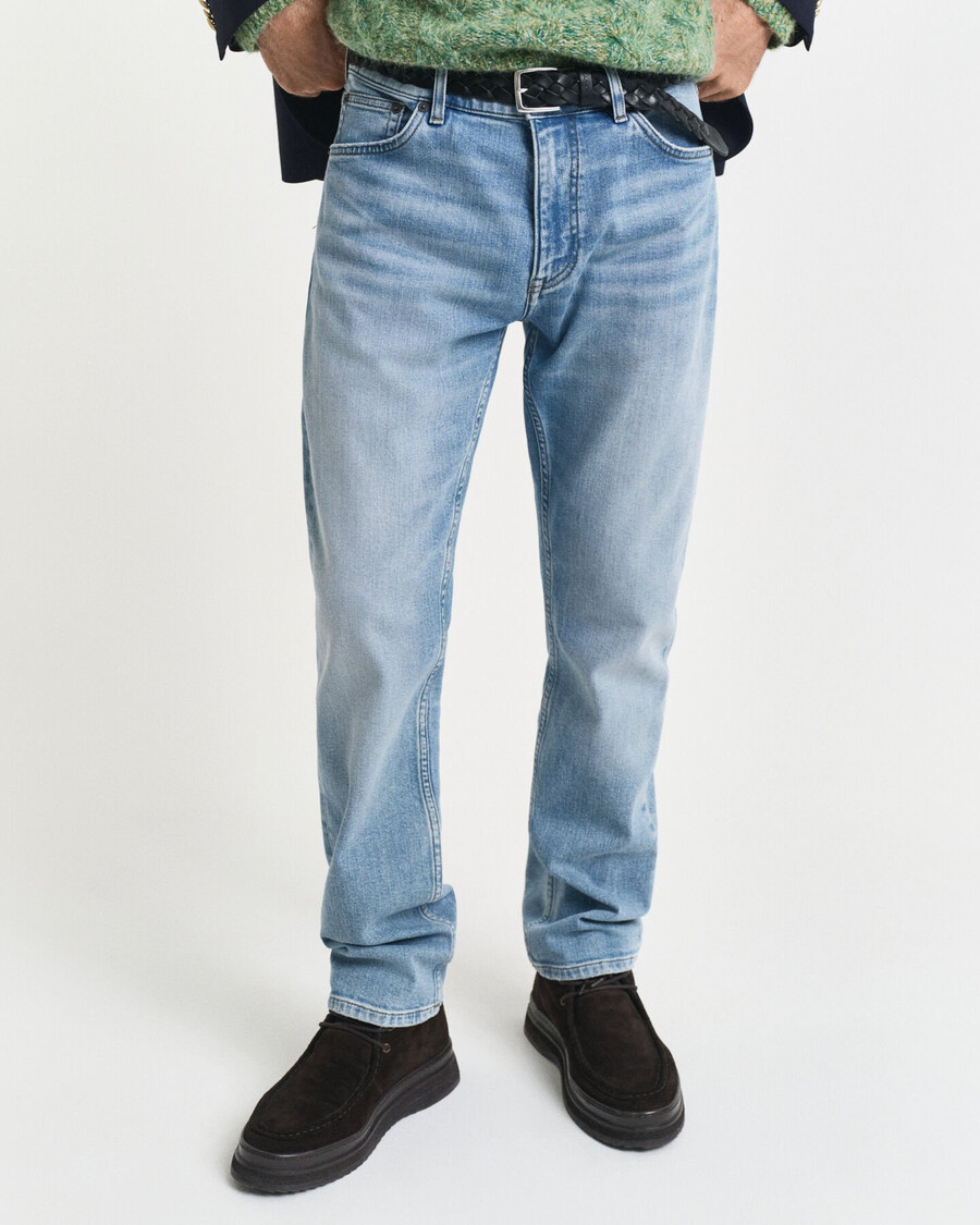 blugi regular fit - albastru deschis vintage