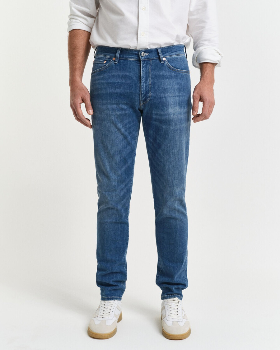 blugi extra slim fit active recover - albastru mediu deteriorați