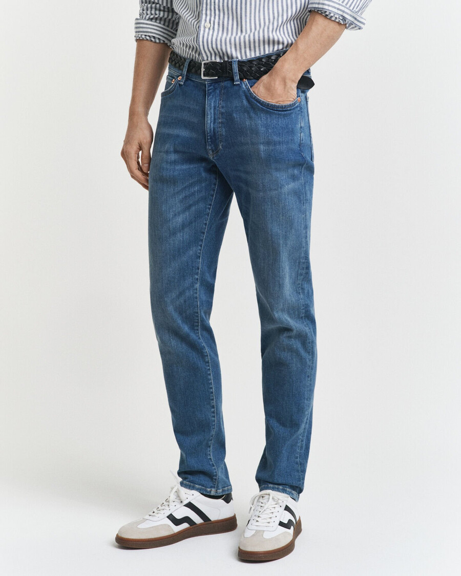 blugi extra slim fit active recover - albastru mediu deteriorați