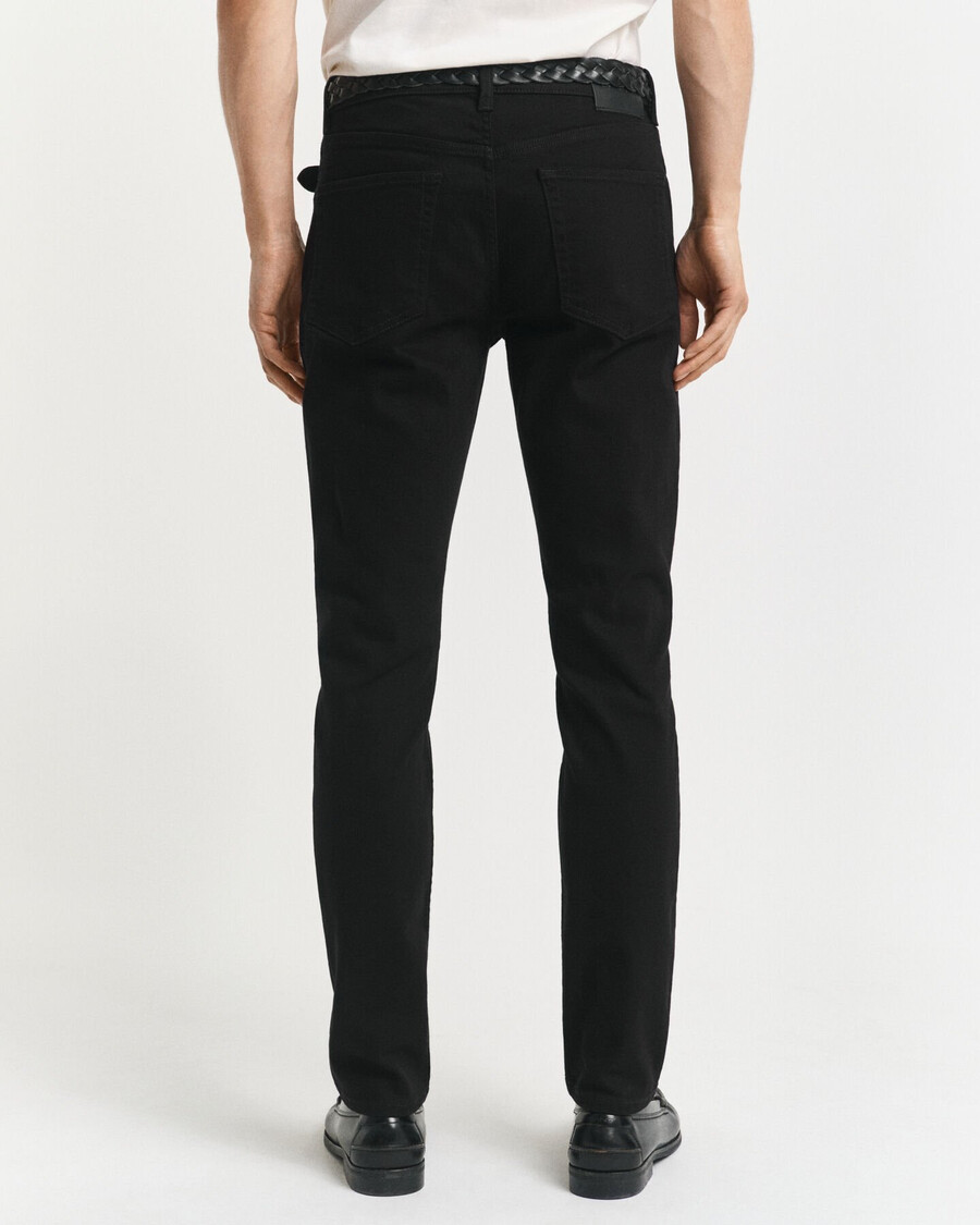blugi negri slim fit - negru