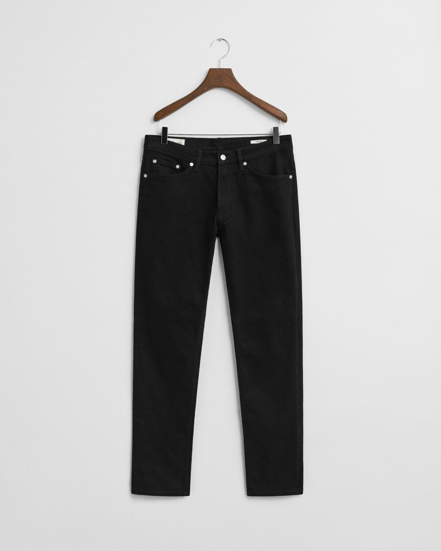 blugi negri slim fit - negru