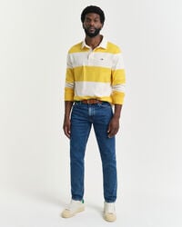 blugi slim fit clean wash - albastru mediu vintage