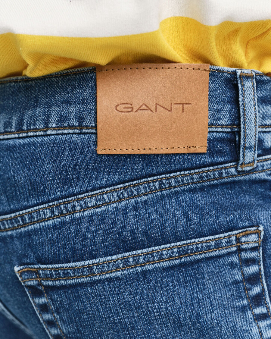 blugi slim fit clean wash - albastru mediu vintage