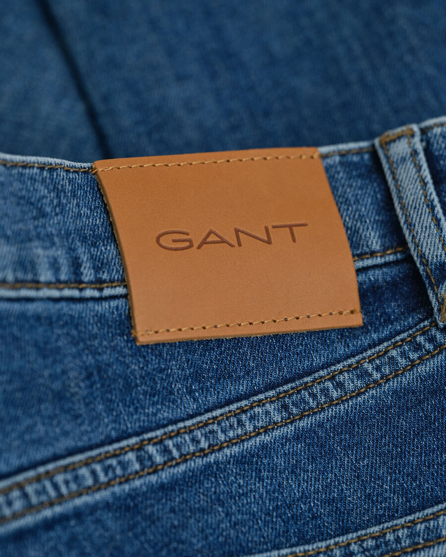 blugi slim fit clean wash - albastru mediu vintage