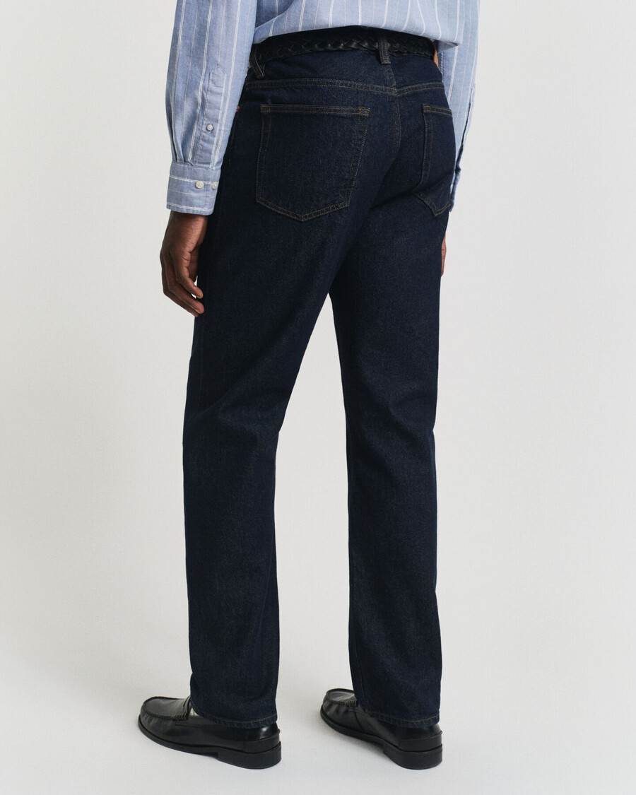 blugi cu croială dreaptă - albastru închis brut